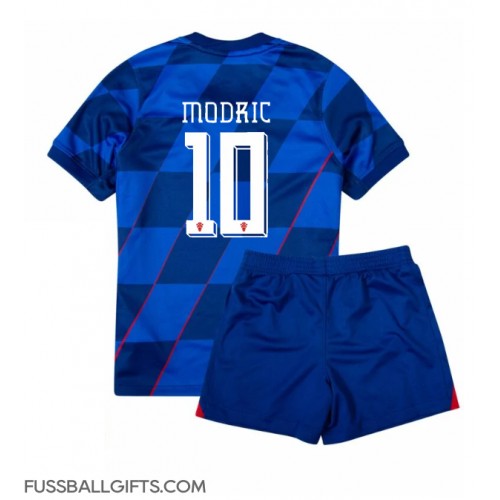 Kroatien Luka Modric #10 Fußballbekleidung Auswärtstrikot Kinder EM 2024 Kurzarm (+ kurze hosen)